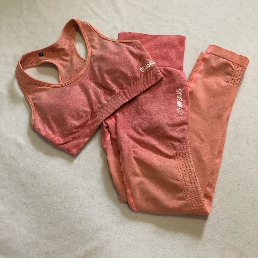 gymshark ombré set peachy pink/orange size medium